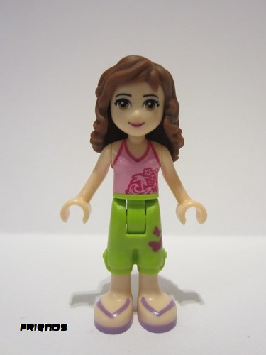 lego 2013 mini figurine frnd0048 Olivia Lime Cropped Trousers, Bright Pink Top 