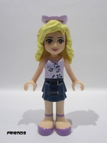 lego 2013 mini figurine frnd0049 Danielle Dark Blue Layered Skirt, Lavender Top, Bow 