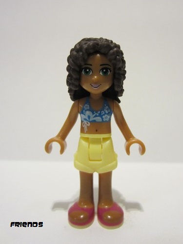 lego 2013 mini figurine frnd032 Andrea Bright Light Yellow Shorts, Dark Azure Bikini Top 