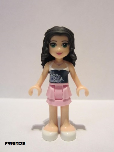 lego 2013 mini figurine frnd034 Emma Bright Pink Layered Skirt, Dark Blue Top 