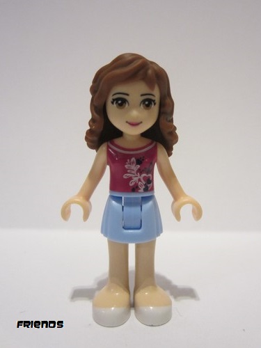 lego 2013 mini figurine frnd040 Olivia Bright Light Blue Skirt, Magenta Top 