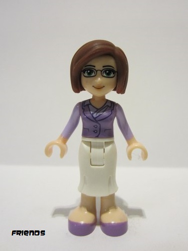 lego 2013 mini figurine frnd044 Ms. Stevens White Long Skirt, Medium Lavender Vest 