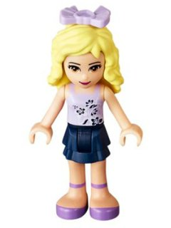 lego 2013 mini figurine frnd049 Danielle Dark Blue Layered Skirt, Lavender Top, Bow 