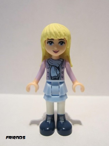 lego 2013 mini figurine frnd053 Stephanie Bright Light Blue Layered Skirt, Medium Lavender Jacket, Scarf 