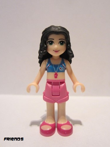 lego 2014 mini figurine frnd0063 Emma Dark Pink Shorts, Bikini Top With Whistle, Bow 