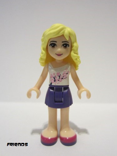lego 2014 mini figurine frnd107 Naya Dark Purple Skirt, White Top with Pink Flowers 