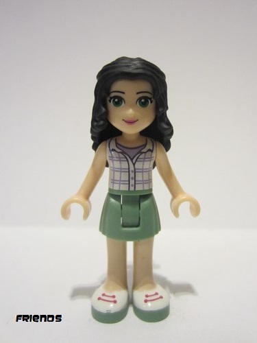 lego 2015 mini figurine frnd0095 Emma Sand Green Skirt, White Plaid Button Shirt, Bow 