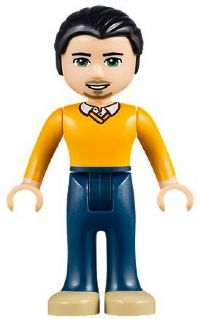 lego 2015 mini figurine frnd092 Luis Dark Blue Trousers, Bright Light Orange Sweater 