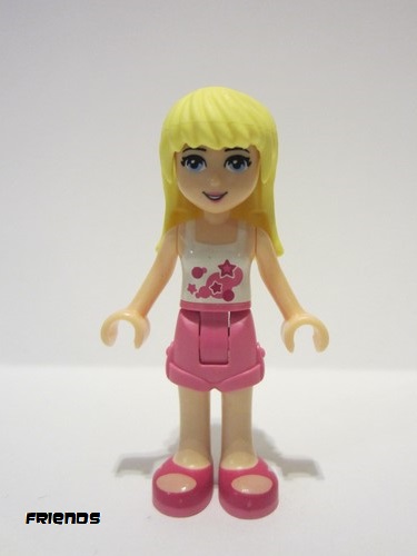 lego 2015 mini figurine frnd102 Stephanie Dark Pink Shorts, White Top with Stars 
