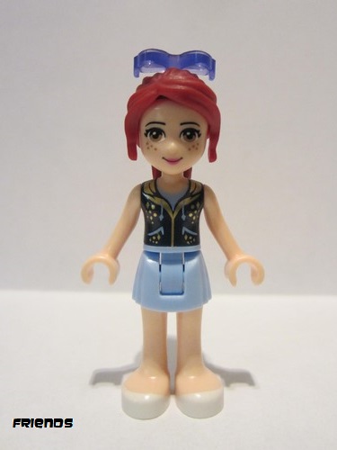 lego 2015 mini figurine frnd126 Mia Bright Light Blue Skirt, Dark Blue Vest Top, Sunglasses 