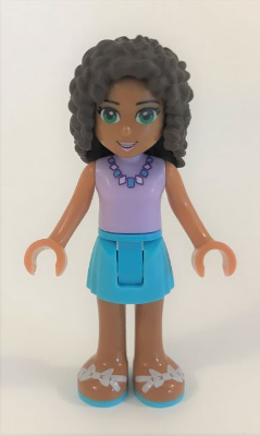lego 2016 mini figurine frnd160 Andrea Medium Azure Skirt, Lavender Top 