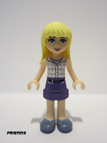 lego 2016 mini figurine frnd163 Stephanie Dark Purple Shorts, White Plaid Button Shirt 