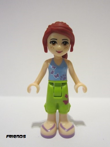 lego 2016 mini figurine frnd167 Mia Lime Cropped Trousers, Medium Blue Top with 3 Butterflies 