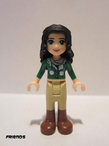 lego 2016 mini figurine frnd180 Emma Tan Riding Pants, Green Sweater with Scarf 