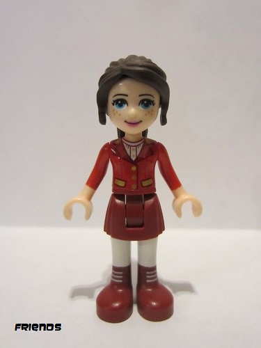 lego 2016 mini figurine frnd181 Naomi Dark Red Skirt with Laced Boots, Red Jacket 