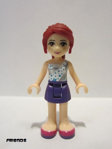 lego 2017 mini figurine frnd0195 Mia Dark Purple Skirt, White One Shoulder Top with Stars 