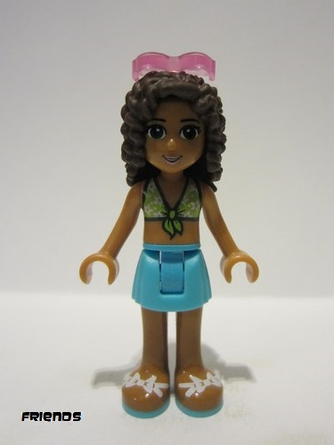 lego 2017 mini figurine frnd0197 Andrea Medium Azure Skirt, Lime Swimsuit Top, Sunglasses 