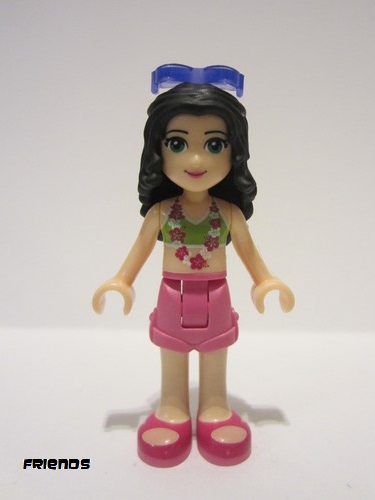 lego 2017 mini figurine frnd0204 Emma Dark Pink Shorts, Lime Bikini Top, Sunglasses 