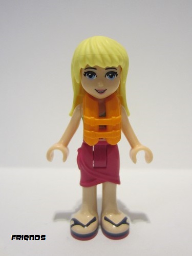 lego 2017 mini figurine frnd0206 Stephanie Magenta Wrap Skirt, Lime Bikini Top, Life Jacket 