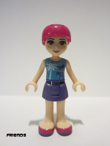 lego 2017 mini figurine frnd0207 Mia Dark Purple Skirt, Medium Azure Top with Palm Trees, Helmet 