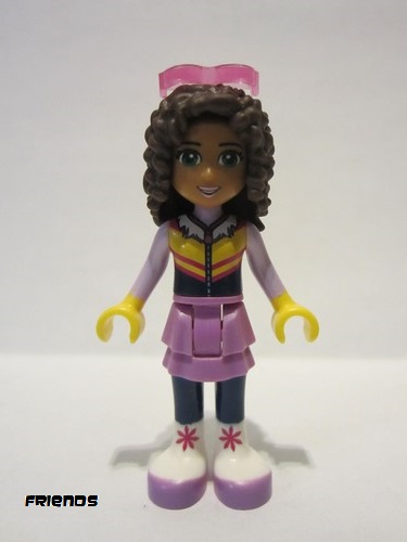 lego 2017 mini figurine frnd0219 Andrea Medium Lavender Skirt, Ski Vest, Glasses 