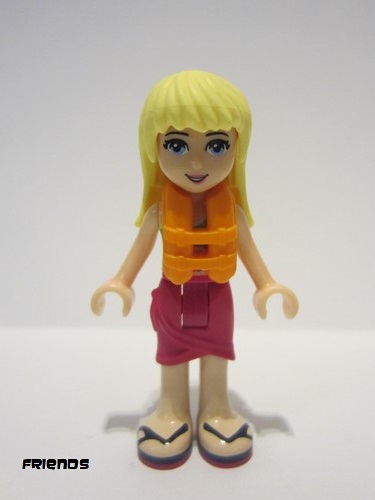 lego 2017 mini figurine frnd206 Stephanie Magenta Wrap Skirt, Lime Bikini Top, Life Jacket 