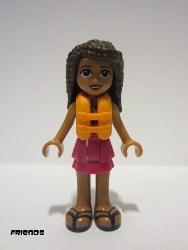 lego 2018 mini figurine frnd0264 Andrea Magenta Layered Skirt, Dark Turquoise and Gold Top, Life Jacket 