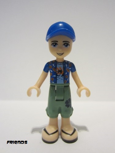 lego 2018 mini figurine frnd0272 Zack Sand Green Cropped Trousers, Blue Shirt over Medium Blue T-Shirt, Blue Cap with Hole 