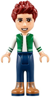 lego 2018 mini figurine frnd237 Daniel Brown Boots, Dark Blue Jeans, White and Green Top 