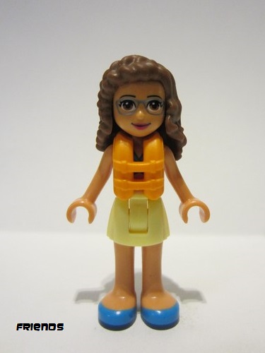 lego 2018 mini figurine frnd266 Olivia Bright Light Yellow Skirt, Dark Pink and Dark Azure Swimsuit Top, Life Jacket 