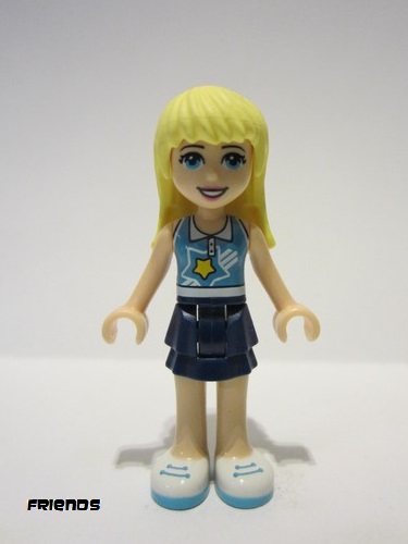 lego 2018 mini figurine frnd276 Stephanie Dark Blue Layered Skirt, Medium Azure and White Top 