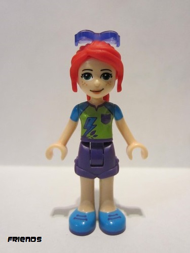 lego 2019 mini figurine frnd280 Mia Dark Purple Shorts, Lime Top, Red Hair, Sunglasses 