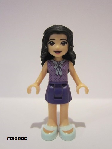 lego 2019 mini figurine frnd283 Emma Dark Purple Skirt, Medium Lavender Top, Light Aqua Shoes, Bow 