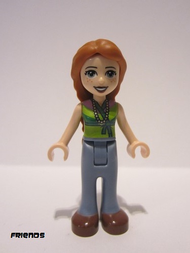 lego 2019 mini figurine frnd287 Ann Sand Blue Trousers, Lime Green Top with Necklace 