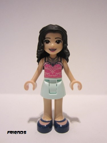 lego 2019 mini figurine frnd309 Emma Light Aqua Skirt, Dark Pink Top 