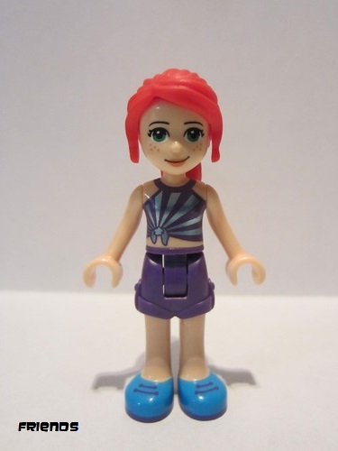 lego 2019 mini figurine frnd315 Mia Dark Purple Shorts, Striped Top 