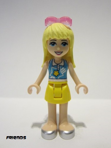 lego 2019 mini figurine frnd334 Stephanie Yellow Skirt, Medium Azure and White Top, Sunglasses 