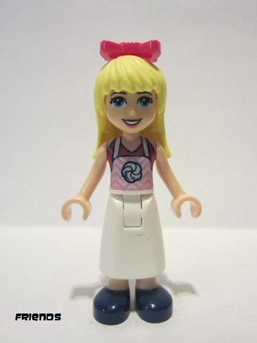 lego 2020 mini figurine frnd0389 Stephanie Magenta Top, White Apron with Swirl, Dark Blue Shoes, Bow 