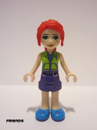 lego 2020 mini figurine frnd349 Mia Purple Shorts, Lime Jacket Top, Red Hair 