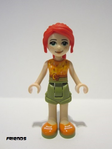lego 2020 mini figurine frnd352 Mia Olive Green Shorts, Orange Top with Lightning Bolts 