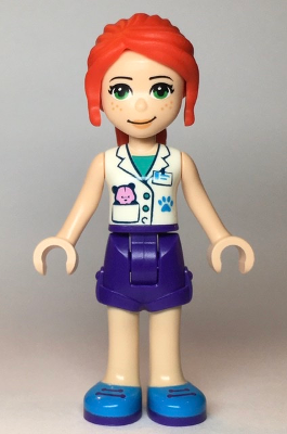 lego 2020 mini figurine frnd362 Mia Purple Shorts, White Vet Vest Top, Red Hair 