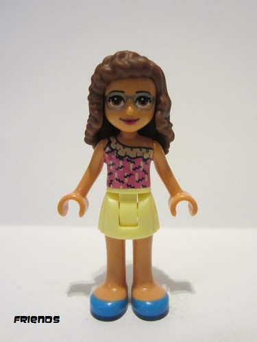 lego 2020 mini figurine frnd364 Olivia Bright Light Yellow Skirt, Dark Pink Top, Dark Azure Shoes 