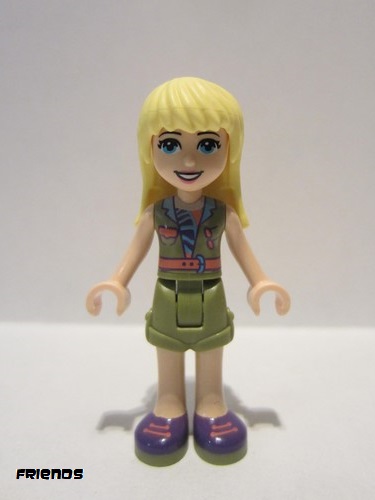 lego 2020 mini figurine frnd375 Stephanie Olive Green Shorts and Top, Dark Purple Shoes 