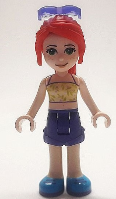 lego 2020 mini figurine frnd402 Mia Dark Purple Shorts, Yellowish Green Top with Vines, Sunglasses 