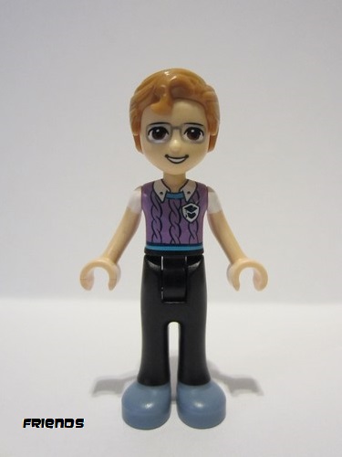lego 2021 mini figurine frnd0459 Julian Black Trousers, Medium Lavender Vest with Medium Azure Trim over White T-Shirt, Sand Blue Shoes 