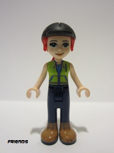 lego 2021 mini figurine frnd0469 Mia Dark Blue Trousers, Lime Jacket Top, Black Riding Helmet 
