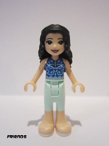 lego 2021 mini figurine frnd382a Emma Light Aqua Trousers, Blue Top, White Sandals 