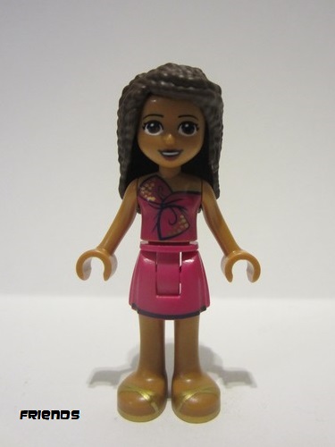 lego 2021 mini figurine frnd412 Andrea Magenta Dress 