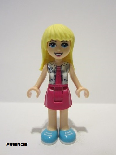 lego 2021 mini figurine frnd433 Stephanie Magenta Skirt and Top with Metallic Silver Vest 