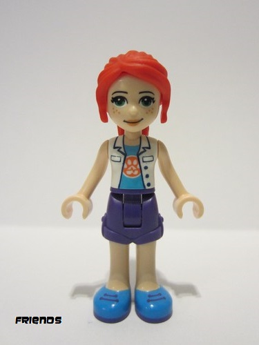lego 2021 mini figurine frnd435 Mia Dark Purple Shorts, White Top with Paw Print Undershirt 